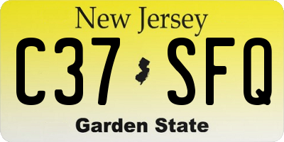 NJ license plate C37SFQ