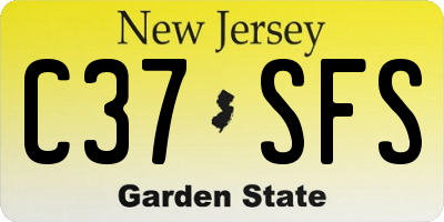 NJ license plate C37SFS