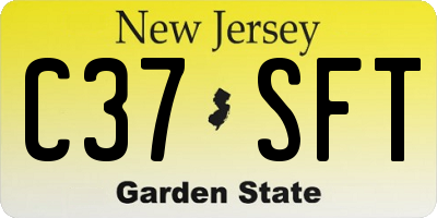 NJ license plate C37SFT