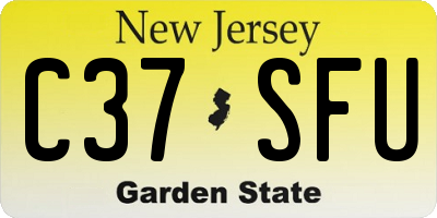 NJ license plate C37SFU