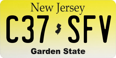 NJ license plate C37SFV