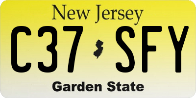 NJ license plate C37SFY