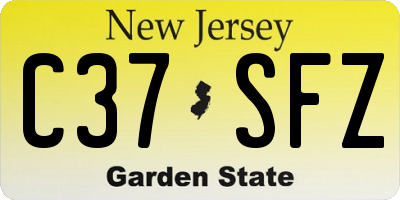 NJ license plate C37SFZ