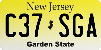 NJ license plate C37SGA
