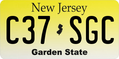 NJ license plate C37SGC