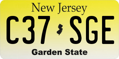 NJ license plate C37SGE