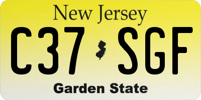 NJ license plate C37SGF