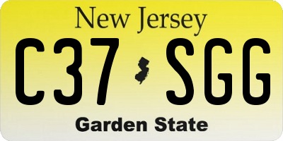NJ license plate C37SGG