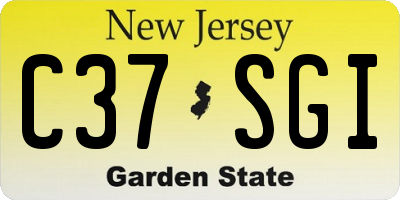 NJ license plate C37SGI