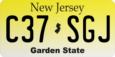 NJ license plate C37SGJ