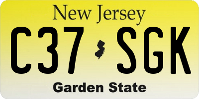 NJ license plate C37SGK