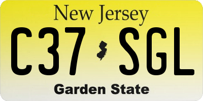 NJ license plate C37SGL