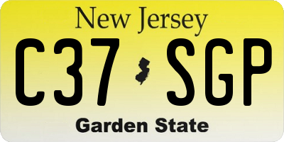 NJ license plate C37SGP