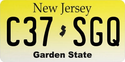 NJ license plate C37SGQ