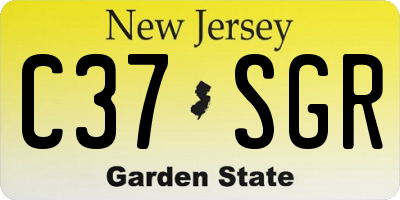 NJ license plate C37SGR
