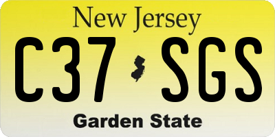 NJ license plate C37SGS
