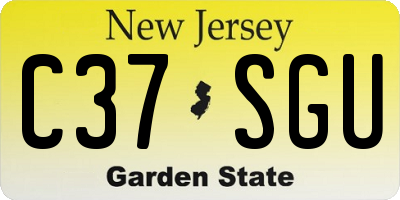 NJ license plate C37SGU