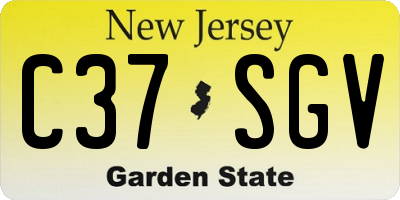 NJ license plate C37SGV