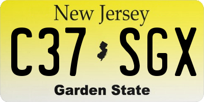 NJ license plate C37SGX