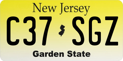 NJ license plate C37SGZ
