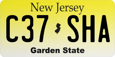 NJ license plate C37SHA