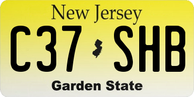 NJ license plate C37SHB