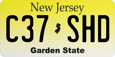 NJ license plate C37SHD