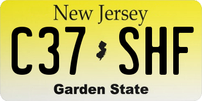 NJ license plate C37SHF