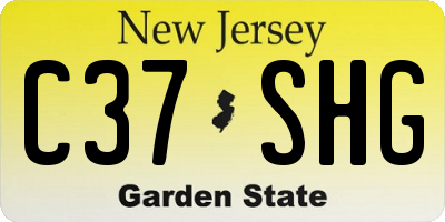 NJ license plate C37SHG
