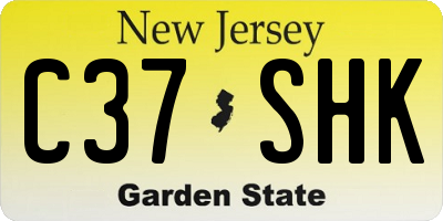 NJ license plate C37SHK
