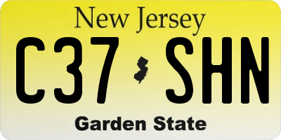 NJ license plate C37SHN