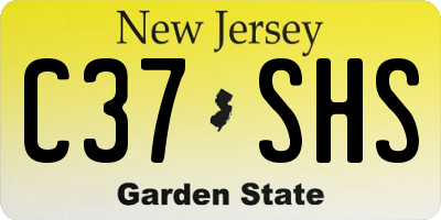 NJ license plate C37SHS