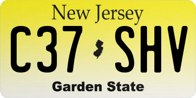 NJ license plate C37SHV