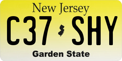 NJ license plate C37SHY