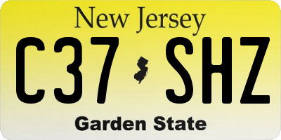NJ license plate C37SHZ