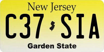 NJ license plate C37SIA