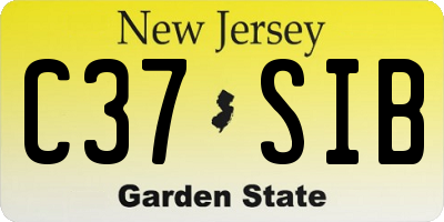NJ license plate C37SIB