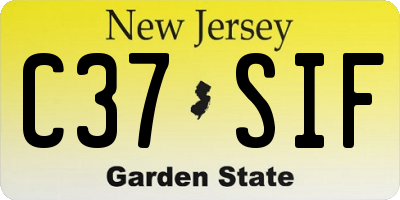 NJ license plate C37SIF