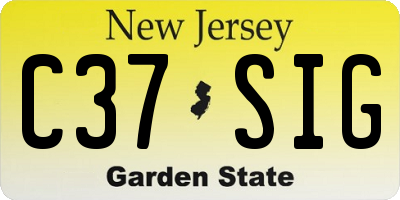 NJ license plate C37SIG