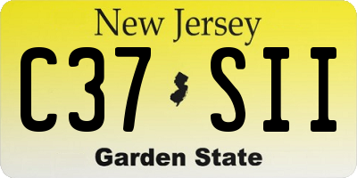NJ license plate C37SII