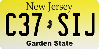 NJ license plate C37SIJ