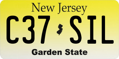 NJ license plate C37SIL