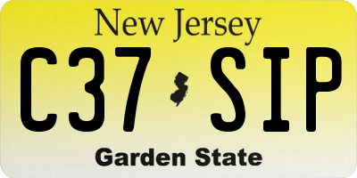 NJ license plate C37SIP