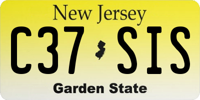 NJ license plate C37SIS