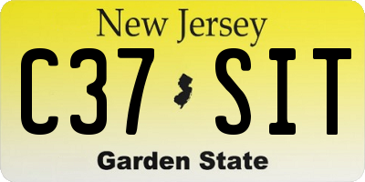 NJ license plate C37SIT