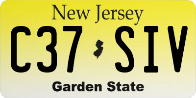 NJ license plate C37SIV