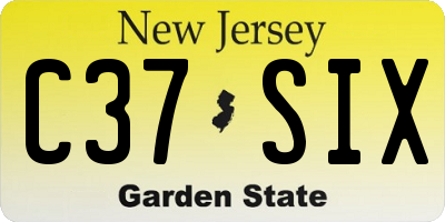 NJ license plate C37SIX