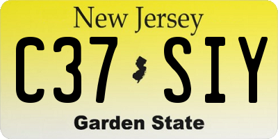 NJ license plate C37SIY
