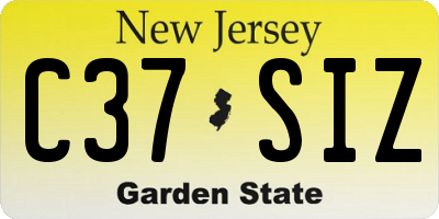 NJ license plate C37SIZ