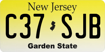 NJ license plate C37SJB
